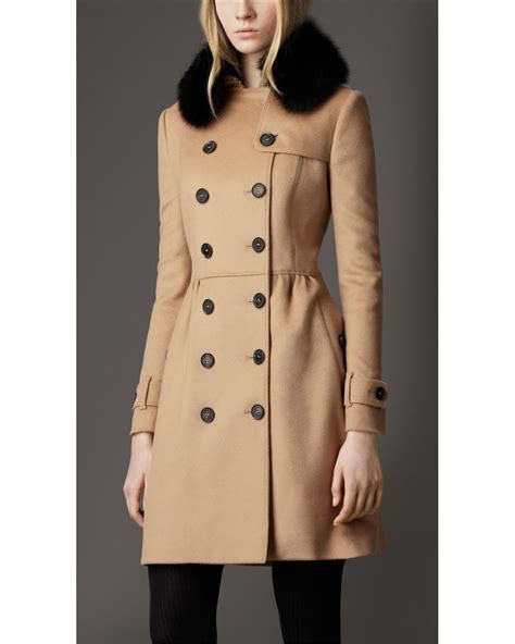 fur collar trench coat burberry|Burberry trench coat clearance.